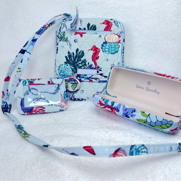 Vera Bradley Handbags - Vera Bradley NEW set. Includes Crossbody, glasses cases, & wallet